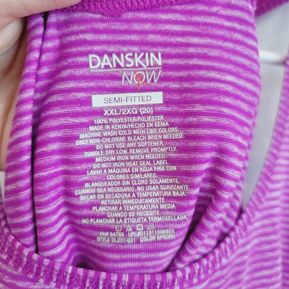💕 Danskin Purple Striped Tank Top Size XXL - Picture 6 of 7